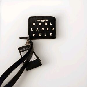 Karl Lagerfeld Paris Multicolor Checkered Zip-Around Wallet with Logo Accent